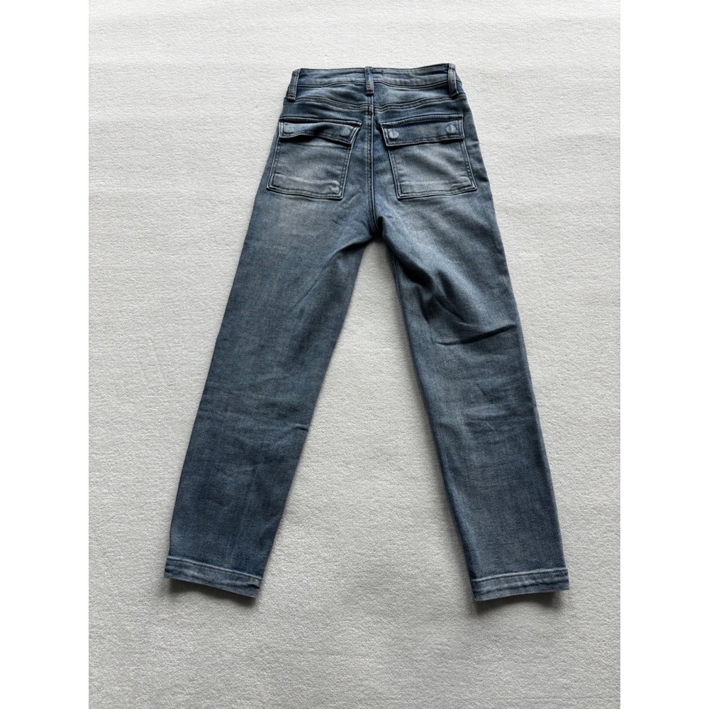 Kut from the Kloth Reese Straight Leg Jeans Women 00 Blue Crop Utility Seam - Picture 9 of 10